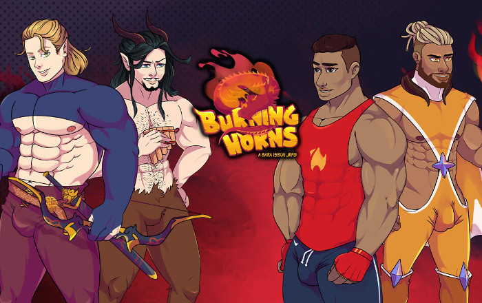 Cover art for Burning Horns: A Bara Isekai JRPG