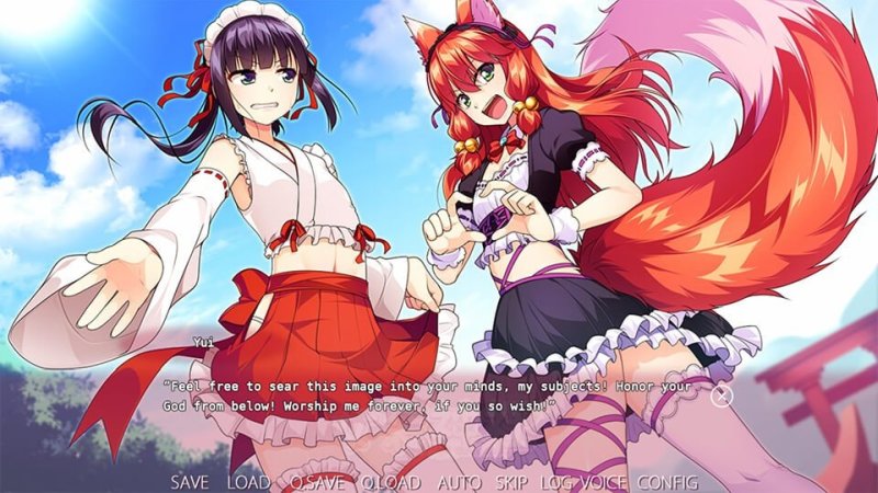 Two fantasy shrine characters in promotional game artwork — Trap Shrine screenshot.
